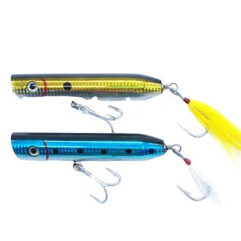 56g 5 1/2" Hard Lure Popper Swim Bait Saltwater Pike Tuna Salmon Fishing Wood Lure – Popper – view 2