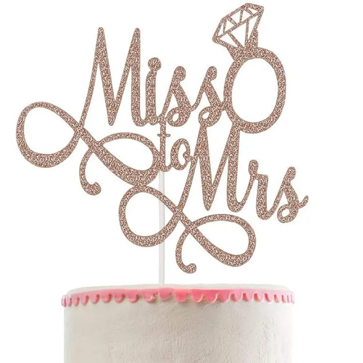 Glittery Miss To Mrs Cake Topper For Engagement Party Buy Glittery Miss To Mrs Cake Topper For Engagement Party Yiwu Cake Decoration Supplies Glittery Fabric Product On Alibaba Com