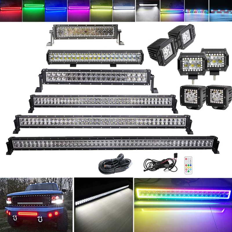 OEM Cube RGB Pod Led Lights Chasing Halos Led Working Light For 4x4 Trucks Ford Off Road