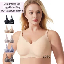 Hot Styles Fashionable Wave Design Comfortable Seamless Push-Up Plus Size European American Bra for Women Plus Size Bras