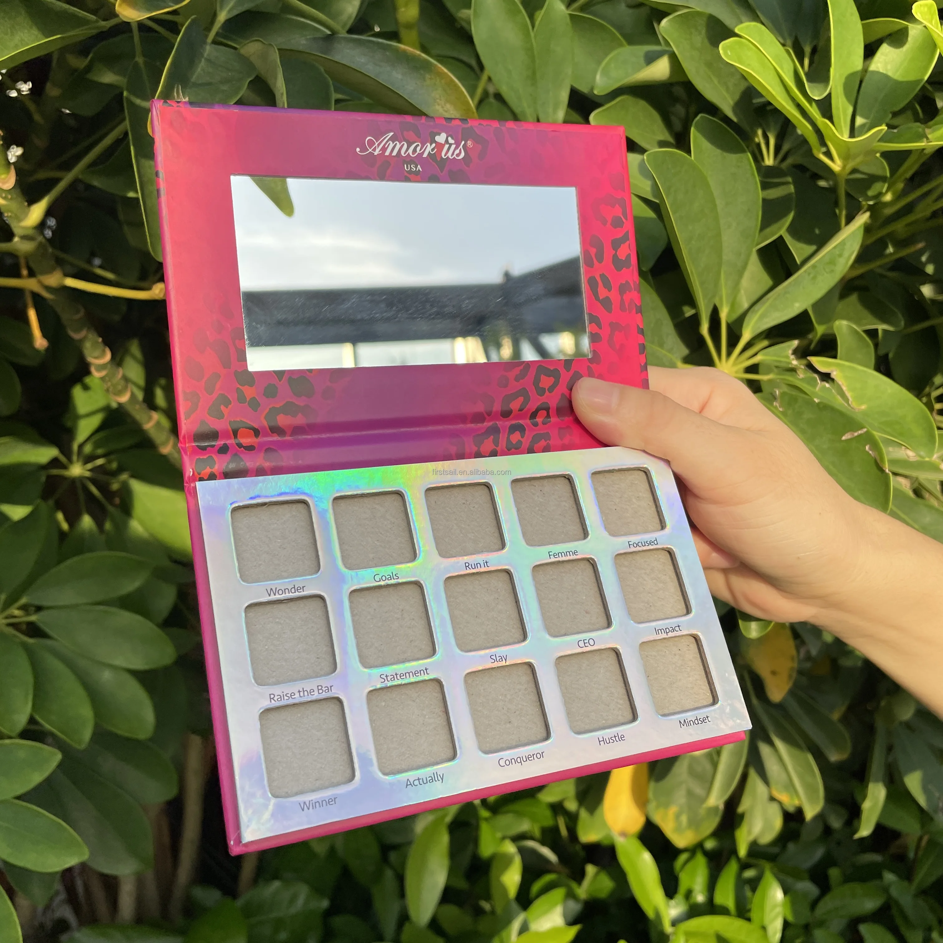 15 Square Pans Holographic Laser Makeup Palette Paper Empty