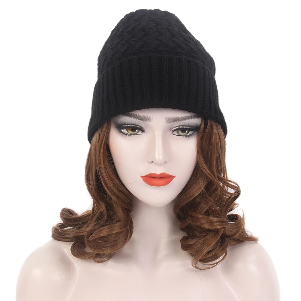  FOMIYES 1 Set Detachable Wig Cap Gold Hat Natural Hair Wig  Winter Hats for Women Rasta Hat with Wig Hair Extension Hat Long Hair Wigs  Cap Beanie with Hair Attached