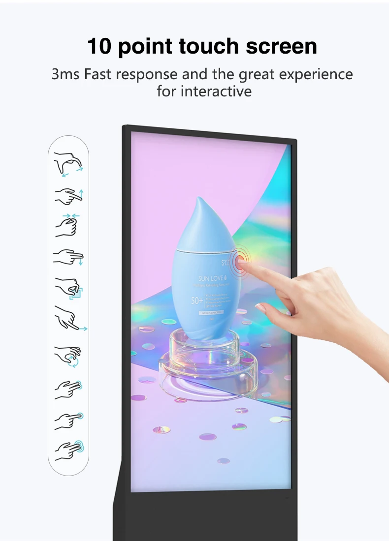 Factory Supply 43 49 55 65 Inch LCD Advertising Display Digital Signage ...