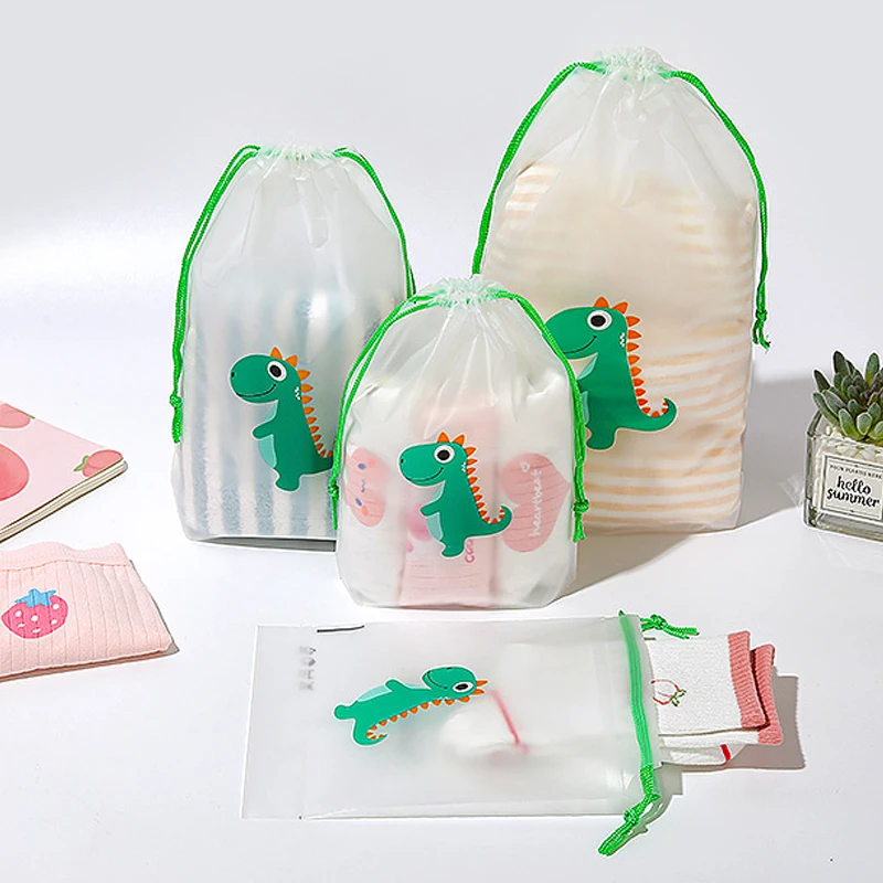 FREE SAMPLE Plastic Drawstring Bundle Pocket Sock Packaging Bag Transparent Drawstring Bag with Clothing Shoes Storage Bag