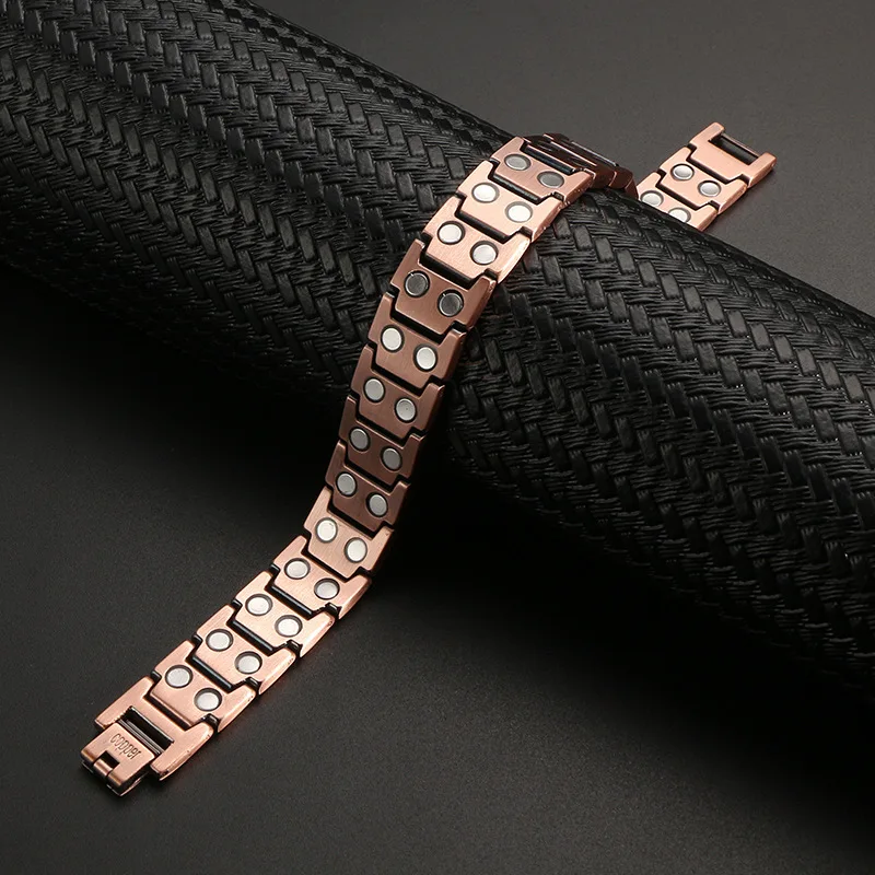 In Stocks! Vintage Fashion Cross Magnet Negative Magnetic Copper Bracelet for Men