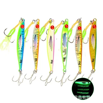 Shore & Boat Sea Fishing Iron Plate Metal Jig No Hooks Night-Luminous 40g-100g Bait for Sea Bass Spanish Mackerel & Cutlassfish – Metal Jig – view 4