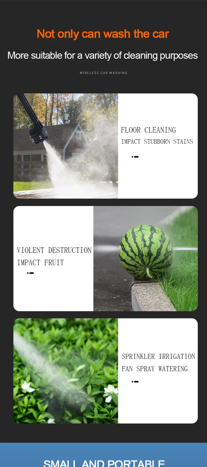 Mini Lithium Battery Car Washing Machine Portable Cordless Wireless Car