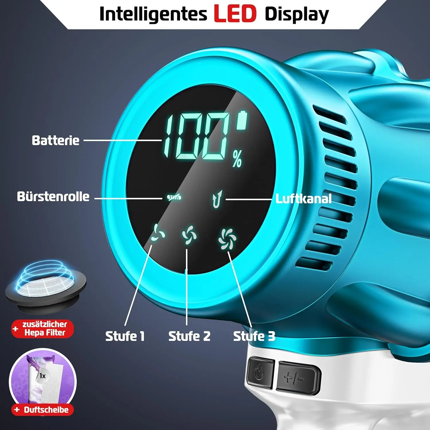Vacuum Cleaner with High Quality, Factory Manufacturer Customization A34D, 400W, Strong Suction, Sky Blue-white Colour