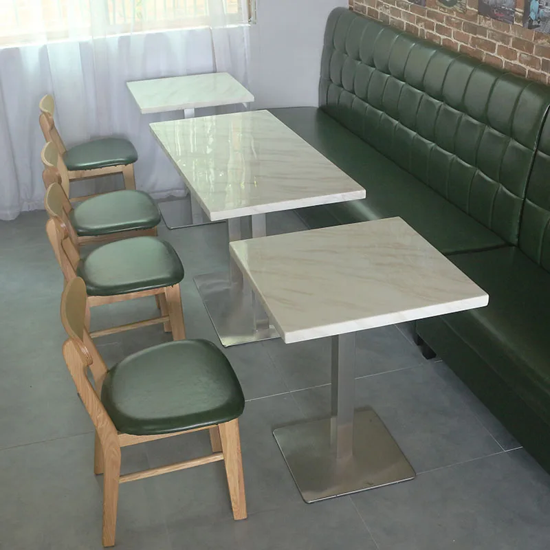 Luxury  Modern Furniture Commercial Service  Cafe Artificial Marble Cheap Restaurant Dinning Table and Chair Set