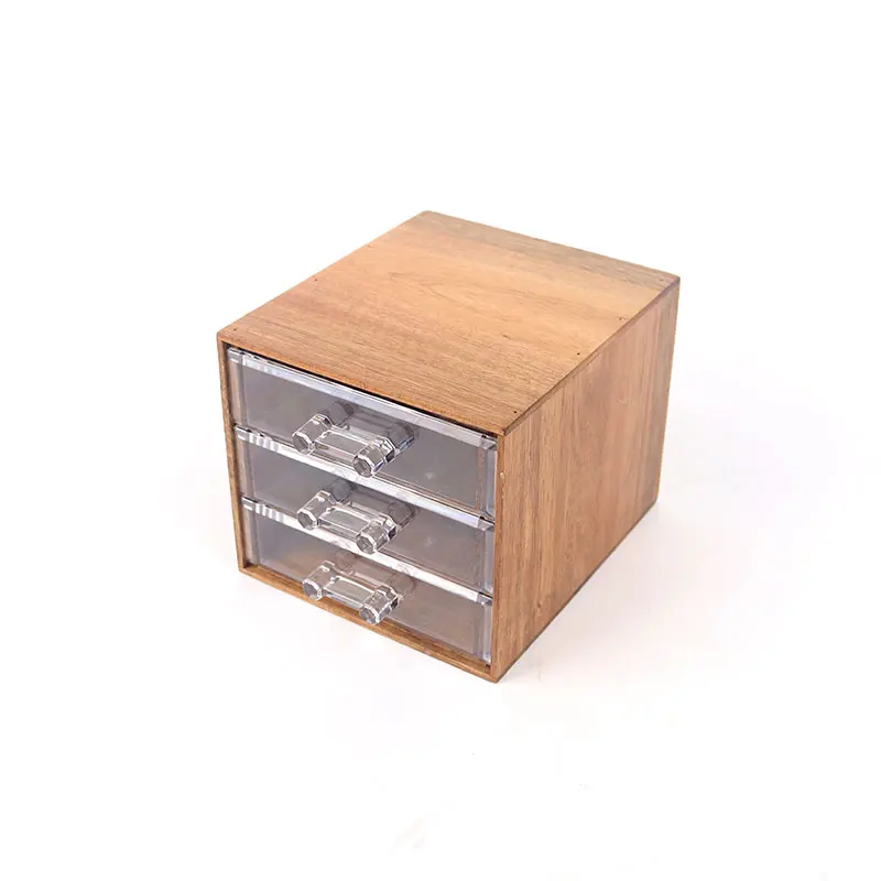 product modern bamboo makeup organizer clear acrylic drawers ps plastic stackable cosmetics storage jewelry desk aluminum metal type-17