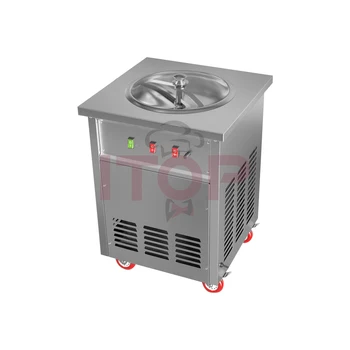 Fried Ice Cream Maker New Products Fried Ice Cream Roll Machine Thailand Single Pan Round Ice Cream Roll Machine