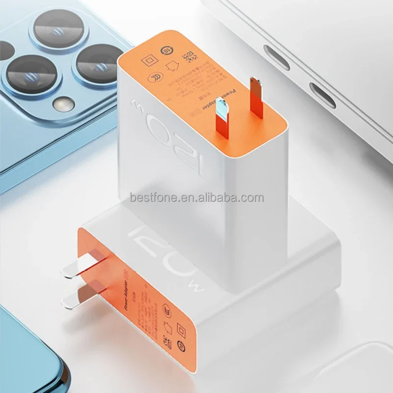 120W Fast Charger for Vivo IQOO 11, 10, 9, 8 Pro with Type C Cable