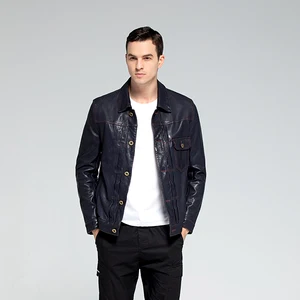 High Quality Men's Fashion Denim Leather Jacket
