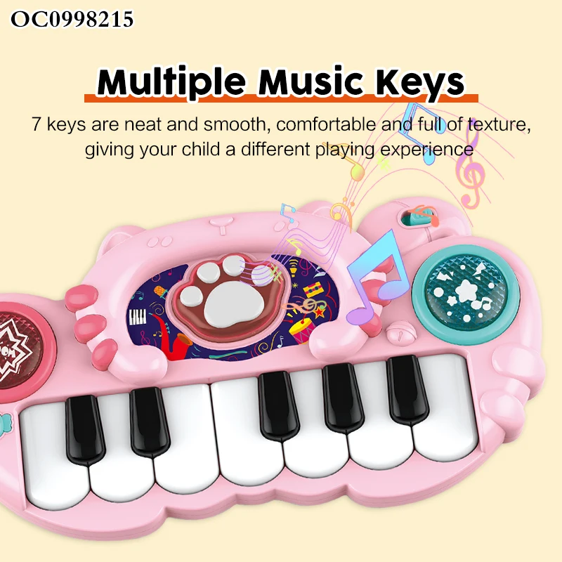 Портативная клавиатура музыкальное электронное пианино Детские сенсорные игрушки с мигающим светом для продажи ручным барабаном