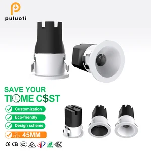 PULUOTI Modern Mini LED Spotlight Thumb-Sized Full-Spectrum Eye-Protection 4000K Aluminum Unique Embedded Style for Home Decor