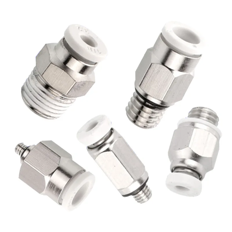 Complete specifications pneumatic quick couplings PC4/6-M5 miniature quick-connect fittings PC3-M5/4-M6 mini elbow PC