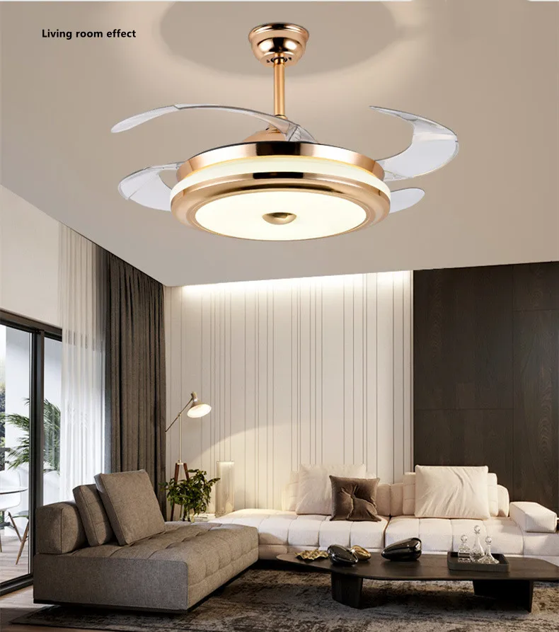 Luxury chandelier ceiling fan light 220V For sitting Room modern lighting fan lamp with remote control led ceiling fans