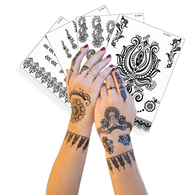 Buy 6 Sheets White Henna Temporary Tattoo,Flash Tattoos, Henna Tattoos  Stickers Online at desertcartINDIA