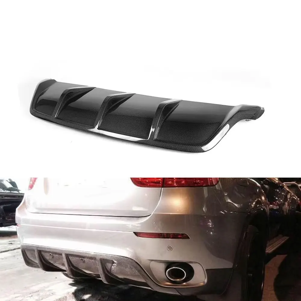 E71 X6 Carbon Fiber Rear Bumper Lower Diffuser Spoiler
