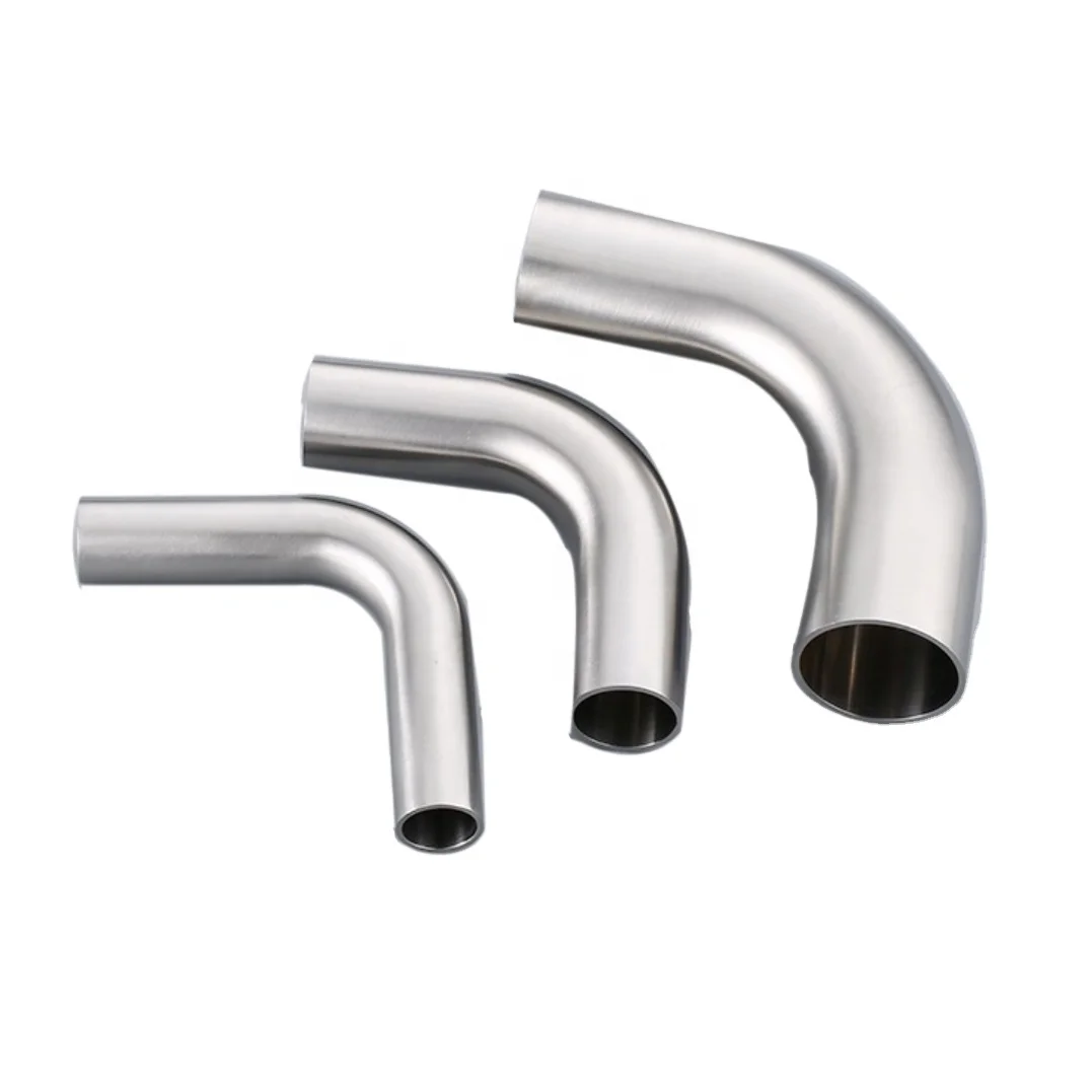 90 Deg Sanitary Welding Elbow Pipe Fitting Polishing Food Grade Stainless Steel  Pipe Fitting