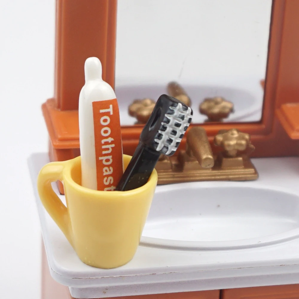Dollhouse Miniature Set of 3 Toothpaste Bathroom Items 