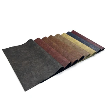 Garment leather crack pattern oil feel embossing process PU synthetic leather for clothing