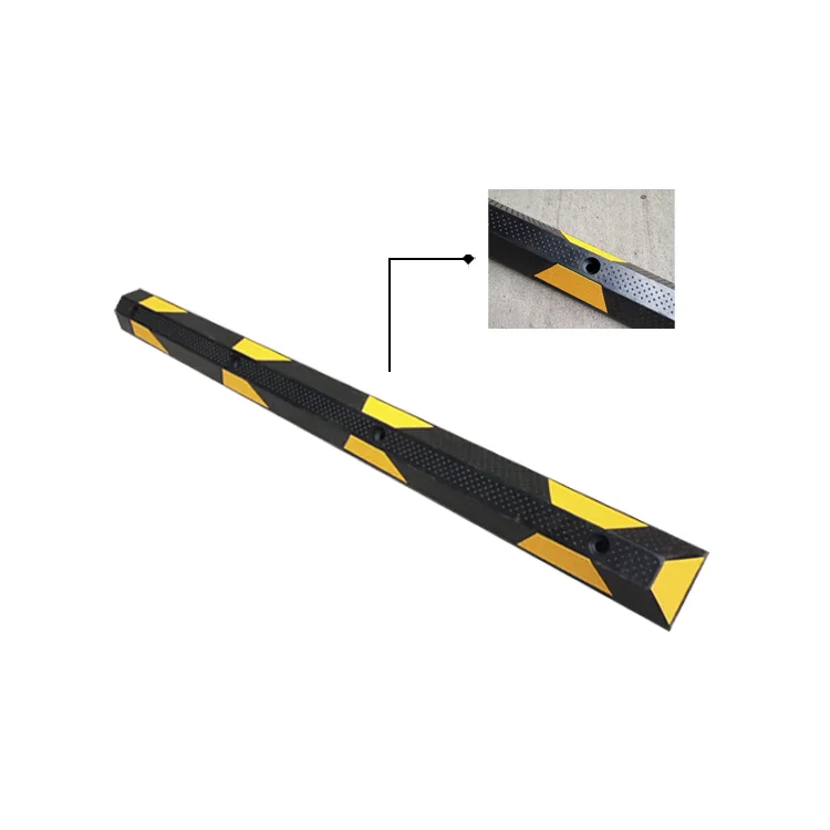 Rubber 183CM Reflective Wheel Aligner Parking Locator Stopper Limiter Wheel Stop