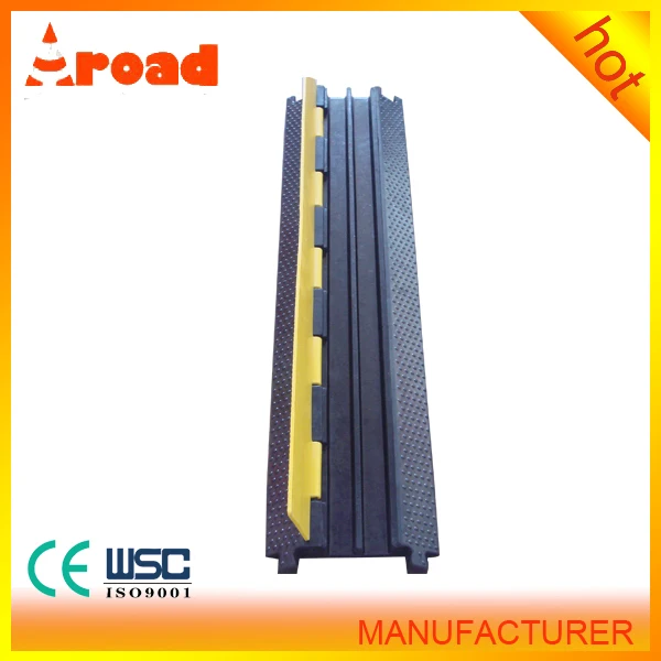Rubber Cable Protector 5 Channel ,Rubber Cable Tray ,heavy Duty Pu Plastic Cable Car Ramp