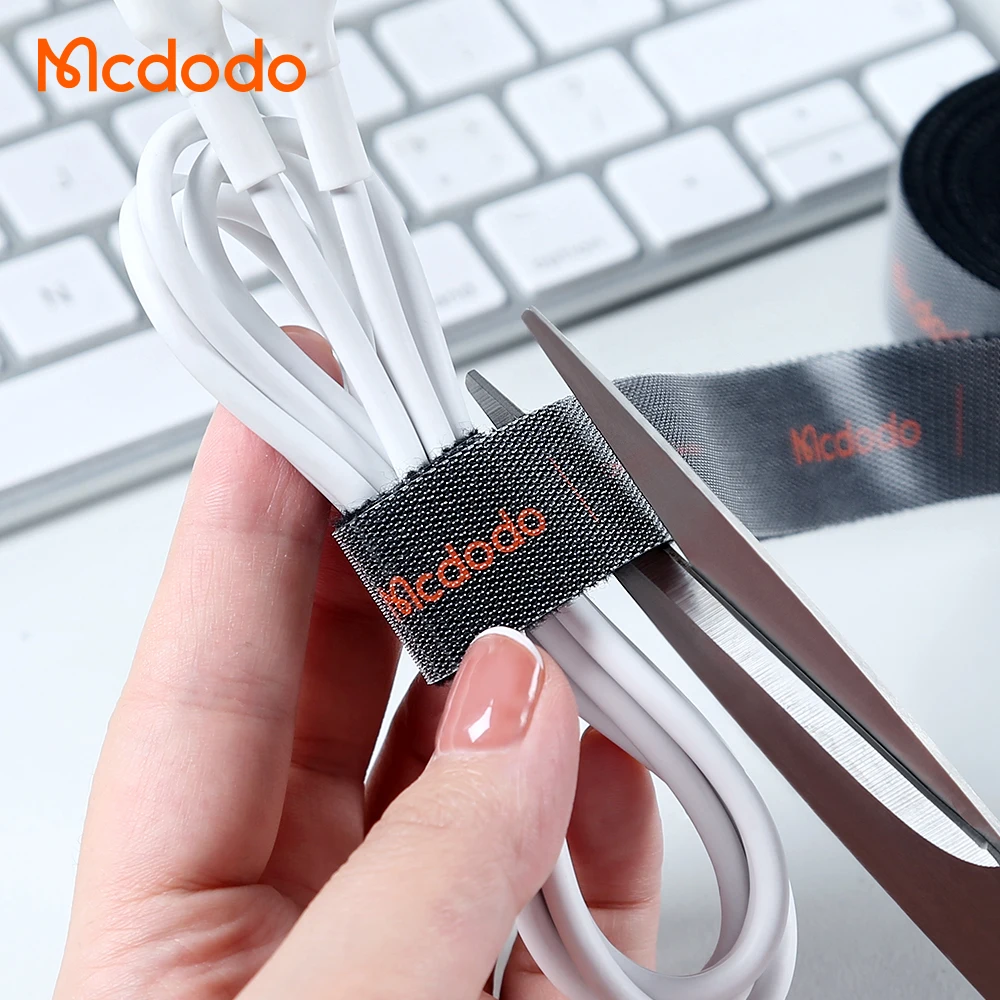 Mcdodo 1 м Бесплатная резка высококачественных крючков и петель Velcroed лент, рулонные Velcroes Кабельный органайзер галстук