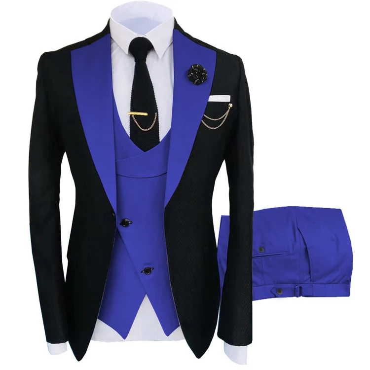 New Grooming Tuxedo Male Suit Boutique Elegant Gentleman Men Clothing 3 Piece Set Luxury aperçu 20