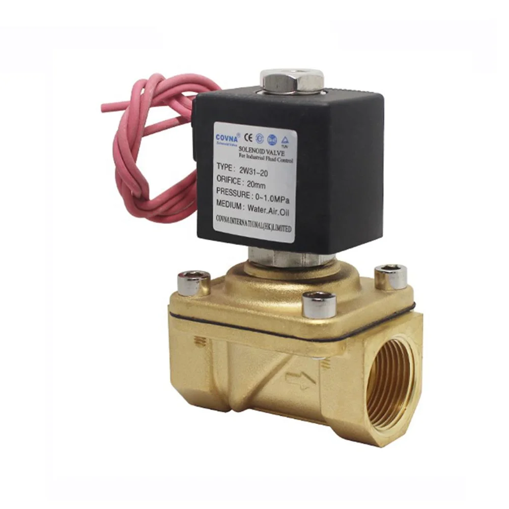 COVNA 12v 24v DC 220v 2 way 2W31 Low Pressure Electric Water Solenoid Valve for water