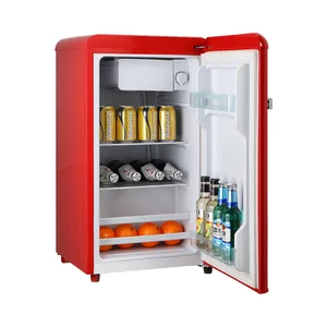 2026 Factory Hot Sale Retro 76L Single Door Compressor Refrigerator Freezer Box Electric Portable Outdoor Household Hotel RV