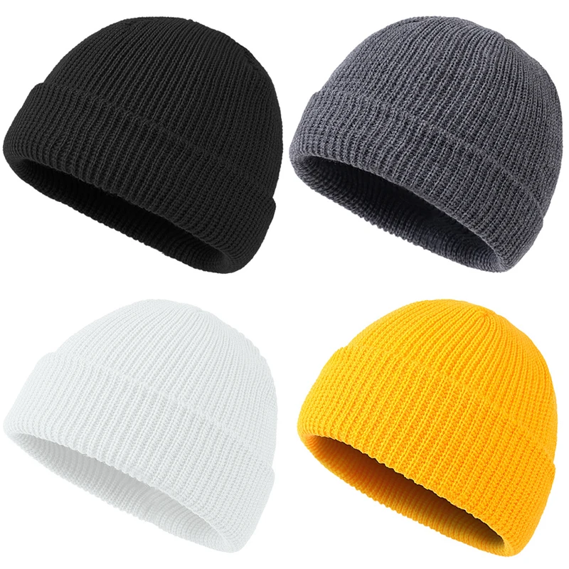 Wholesale Warm Knit Skullcap Roll Up 