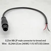 0.25meter 24AWG M8-2P male cable