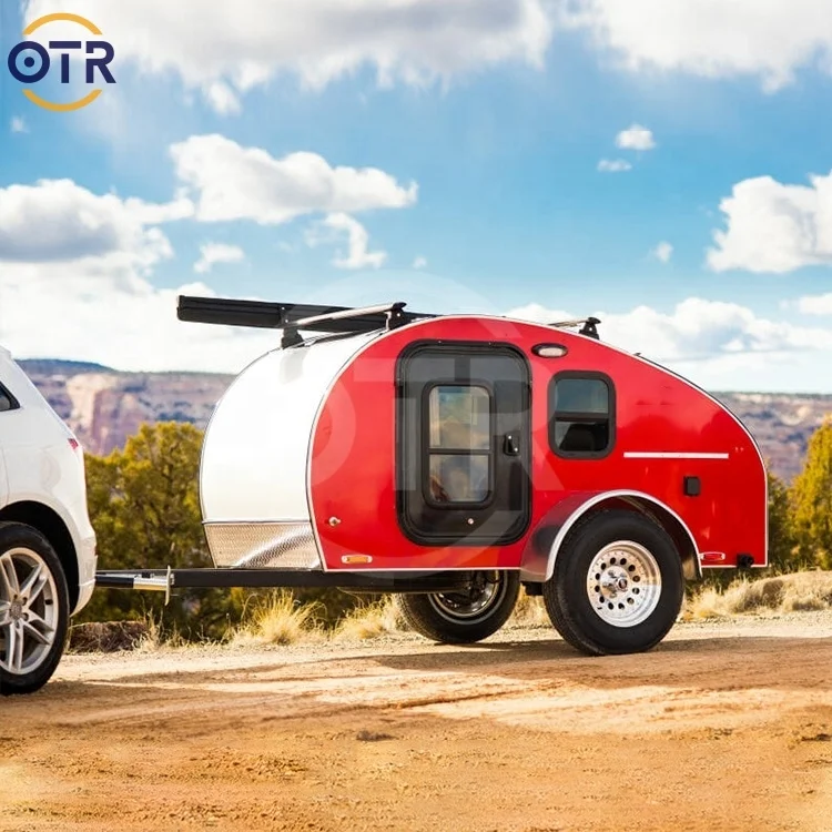 Pop-Up Teardrop Camper Trailer with Slide-Out Kitchen Customized OEM
