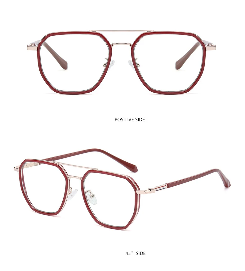 Anti Blue Light Square Big Frame Plain Eye Glasses Computer Glasses