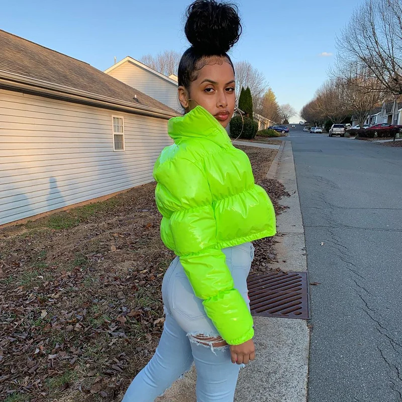 lime green puffer vest