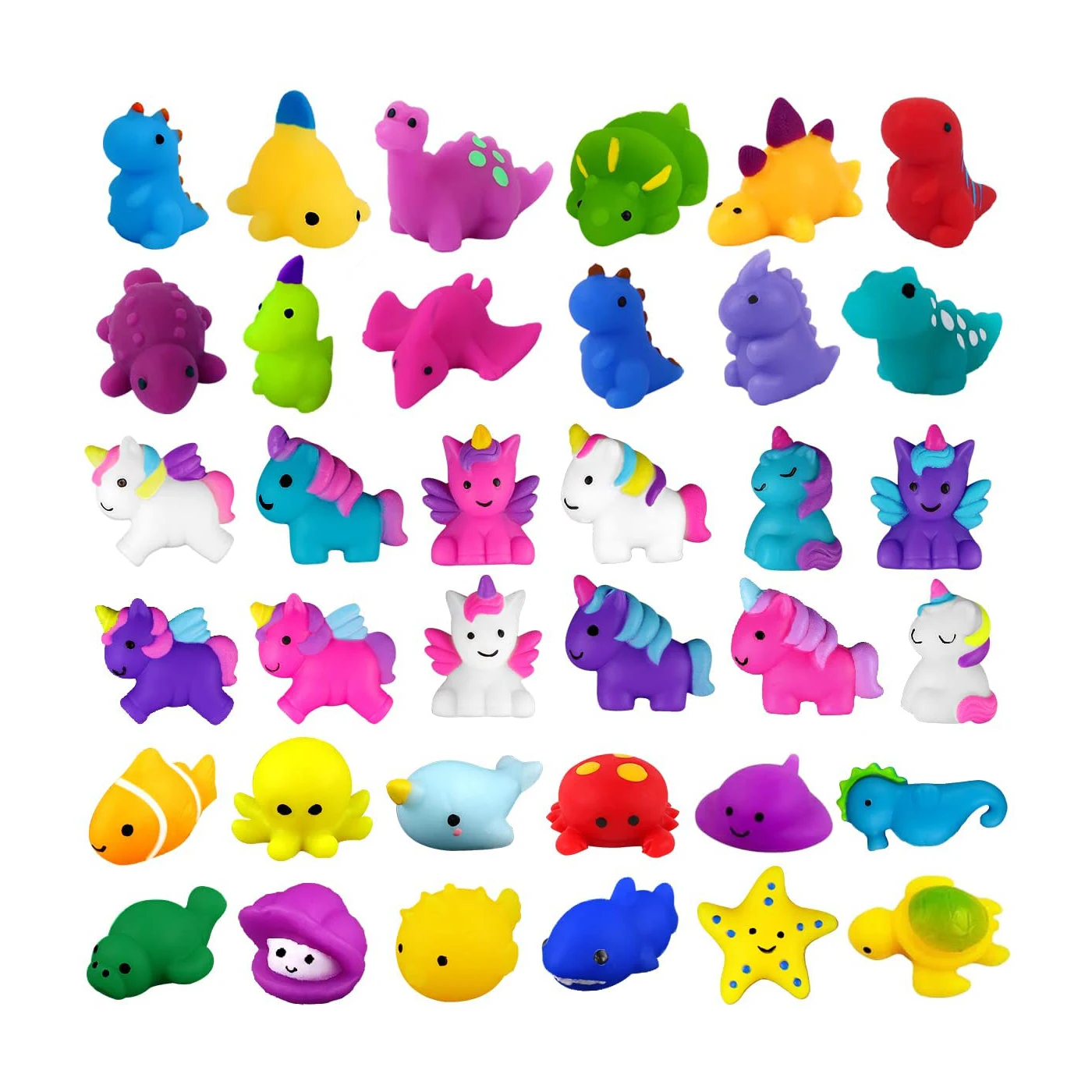 Mini Kawaii Dinosaur Unicorn Sea Animals Squishies Soft Squeeze Fidget ...