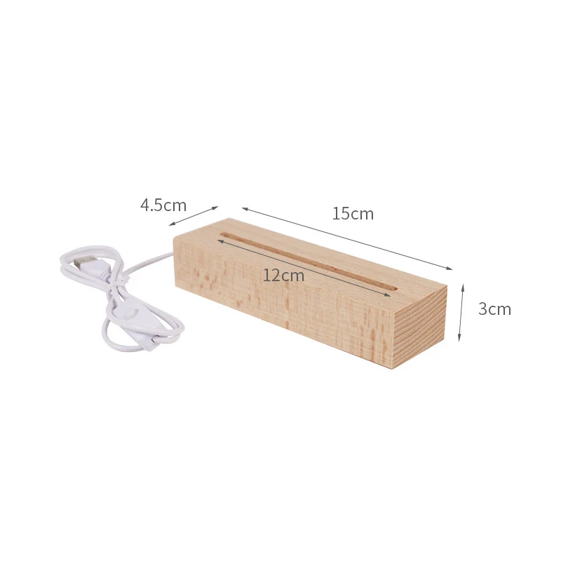 Wholesale Wood Led Night Light Base Wooden 3d Led Lamp Base For 3d