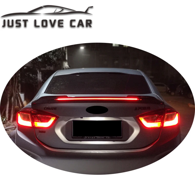 JUSTLOVEECAR SPOILER PHOTOELECTRIC LED LIGHT ABS REAR TRUNK SPOILER WING for CHEVROLET CRUZE 2017