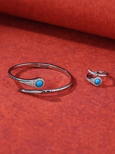 Trendy Geometric 925 Sterling Silver Zircon Bridal Jewelry Set Rhodium Plated Women's Earrings Necklace Wedding Gift