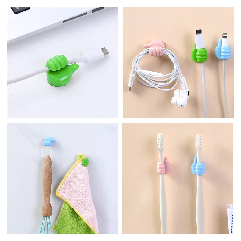 Creative thumb hook bathroom kitchen traceless hook no punching multifunctional data wire fixer factory