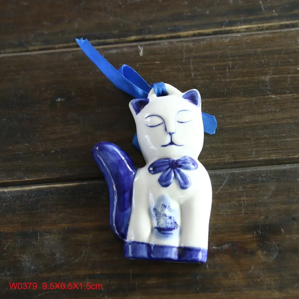 Porcelain Delft Blue Heart Tree Star Ornaments