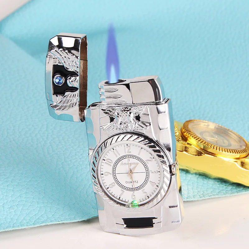 Creative Colorful Watch Jet Flame Windproof Butane Gas Lighter Personalized Metal Lighter