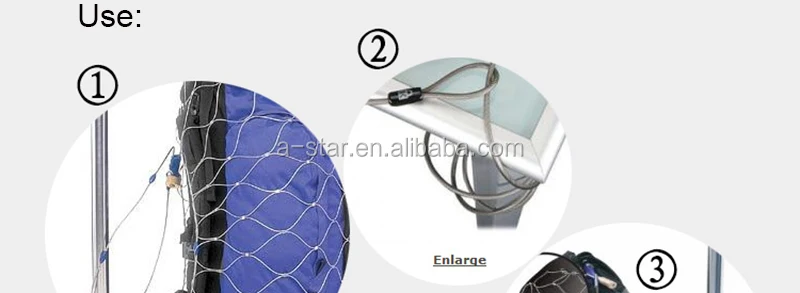Luggage high carbon pvc steel wire hose lock safety rope lanyard cable anti theft Security Wire cables