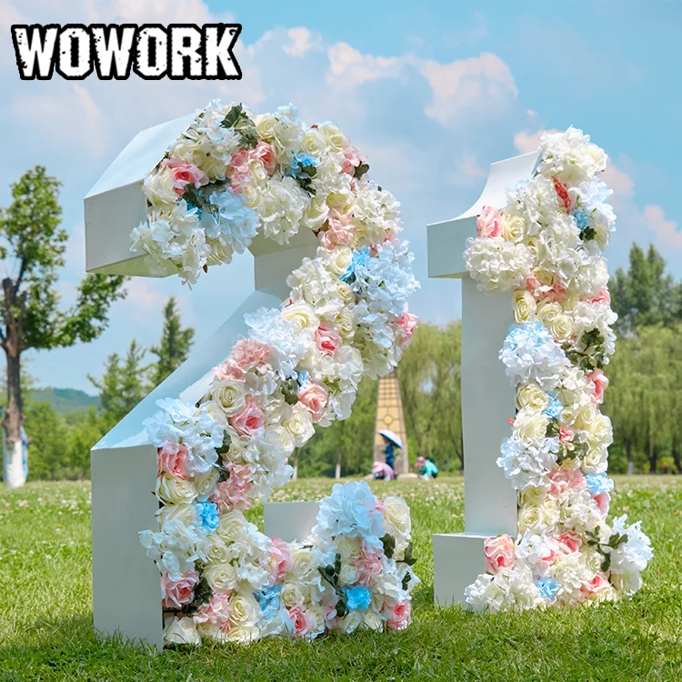 2025 WOWORK Customization 4ft Height Floral Marquee Letter 18 Numbers of DIY FLOWER LETTER Decoration for Event
