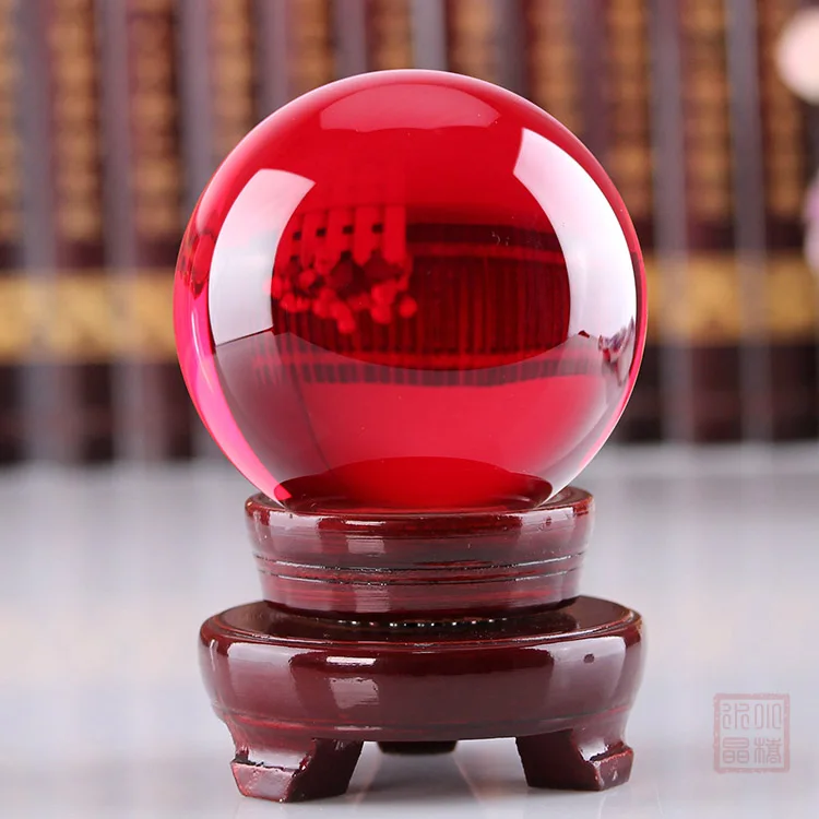 Beautiful Colorful Magic K9 Solid Red Dia 80mm Crystal Ball