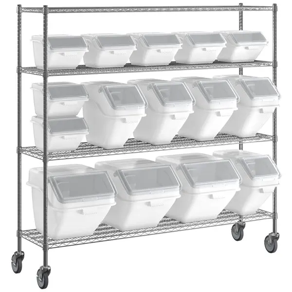 Multifunction Rectangle 10L 24L 47L 81L 102L 120L Kitchen Plastic Ingredient Bin Movable Storage Flour Bins