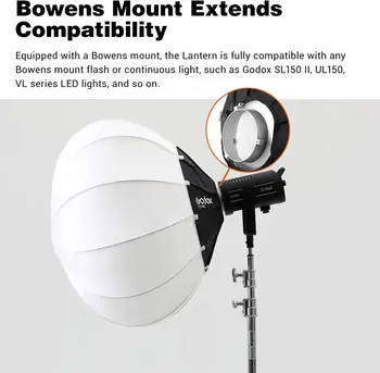 Godox CS-65D Lantern Softbox Quick-Setup 26inch/65cm Soft Light Modifier Latern Softbox with Skirt+Carry Bag detail image
