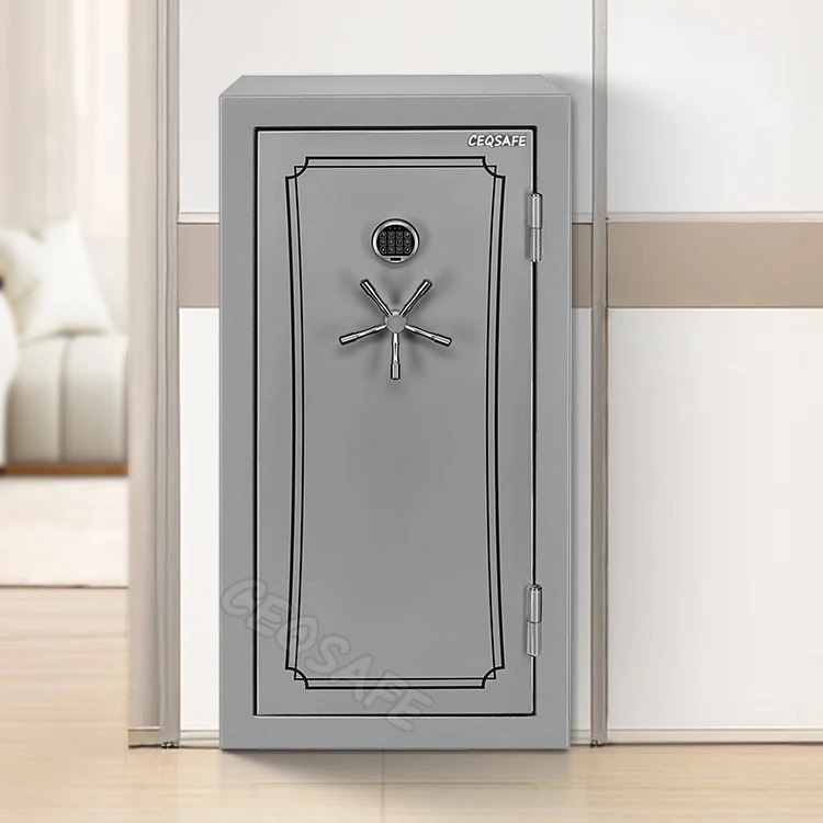 CEQSAFE American High Security Fireproof Metal Big Long Home Gun Safe Deposit Box